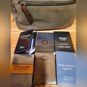 Lucky Brand Olive Men's Toiletry Bag NWT with Travel Samples